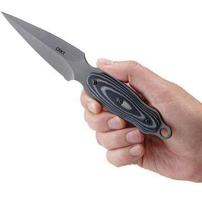 CRKT Shrill, 4.7" Dual Plan Blade, Micarta Handle, Leather Sheath - 2075