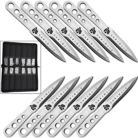 Japanese Shinobi 12-Piece Throwing Knife Set, 6" Overall