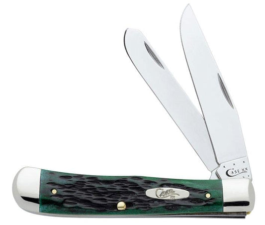 Case Trapper, Pocket Worn Bermuda Green Handle, 2 Blades - 9720