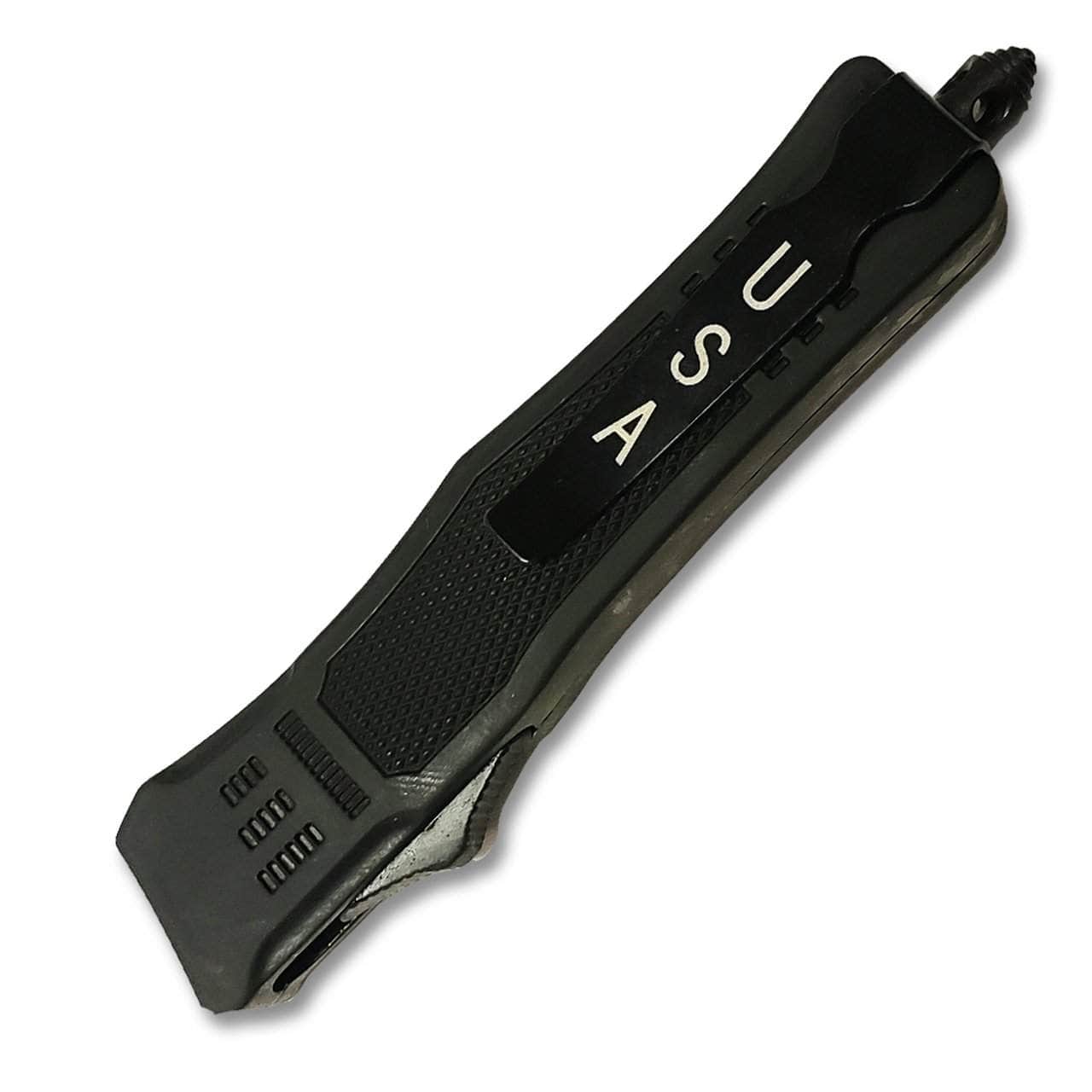 Black Legacy Edge OTF Knife Spear Point, Double Edged Blade