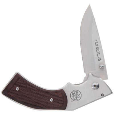 Smith & Wesson M325 Revolver Knife, 3" Blade, Wood Handle, Sheath - 1168583