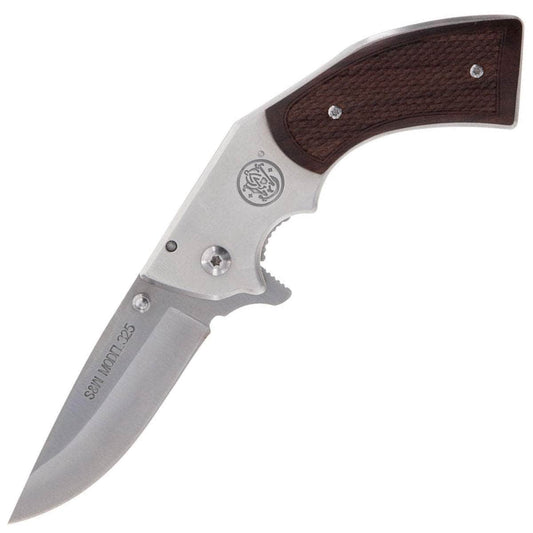 Smith & Wesson M325 Revolver Knife, 3" Blade, Wood Handle, Sheath - 1168583