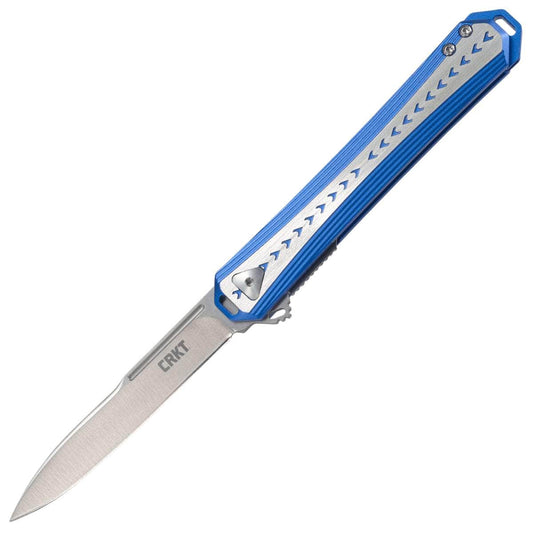 CRKT Stickler, 3.38" Assisted Blade, Blue Aluminum Handle - 6710