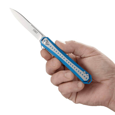 CRKT Stickler, 3.38" Assisted Blade, Blue Aluminum Handle - 6710