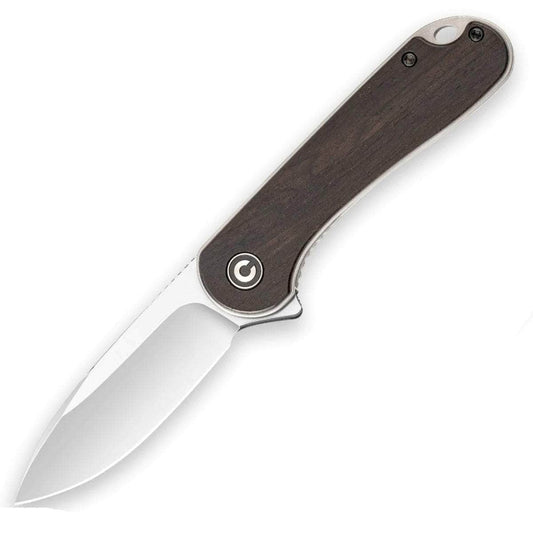 CIVIVI Elementum, 2.96" D2 Satin Blade, Black Ebony Wood Handle - C907D