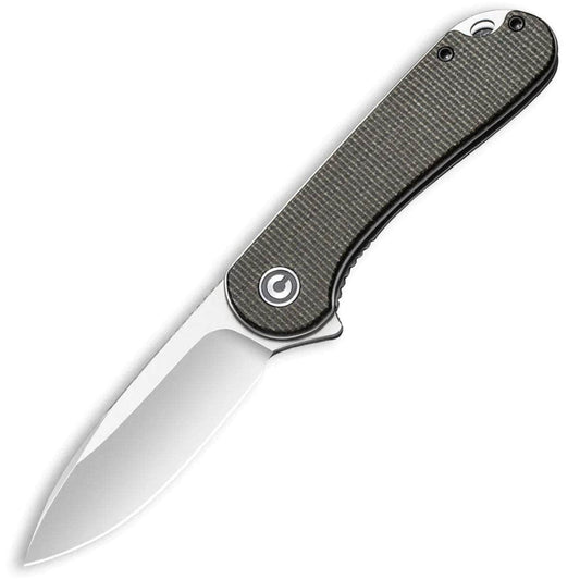 CIVIVI Elementum, 2.96" D2 Satin Blade, Dark Green Micarta Handle - C907T