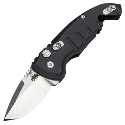 Hogue A01-Microswitch Automatic, 1.95" Blade, Matte Black Aluminum Handle - 24120