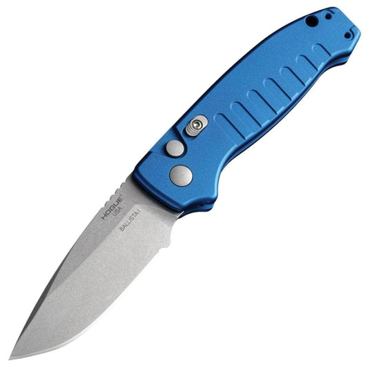 Hogue Ballista I Automatic, 3.5" Blade, Matte Blue Aluminum Handle - 64133