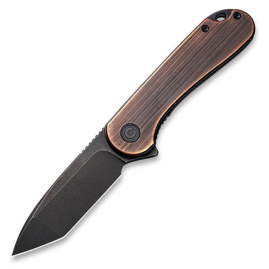 CIVIVI Elementum, 2.96" Black Tanto Blade, Black Hand Rubbed Copper Handle - C907T-B