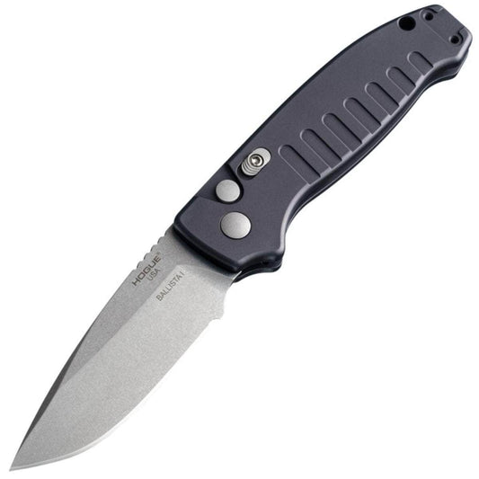 Hogue Ballista I Automatic, 3.5" Blade, Matte Black Aluminum Handle - 64136