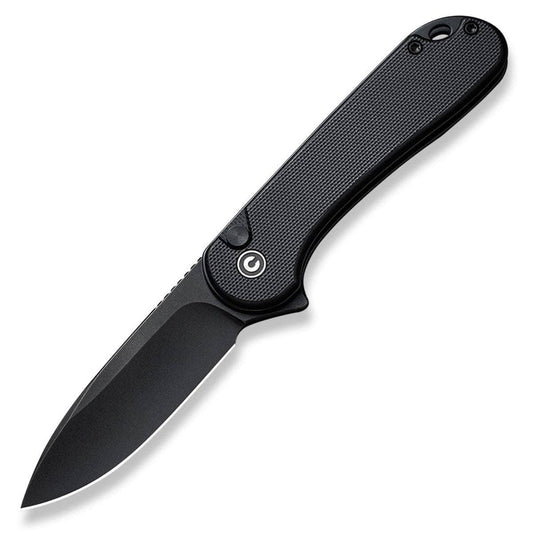 CIVIVI Button Lock Elementum II, 2.96" Black Nitro-V Blade, Black G10 Handle - C18062P-1