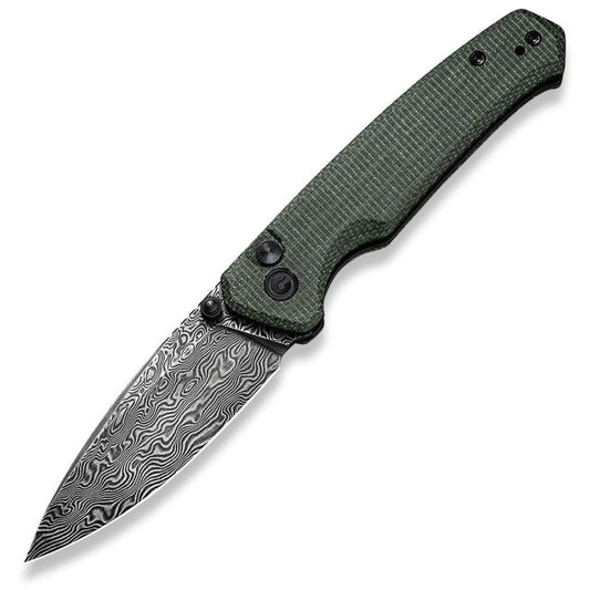 CIVIVI Altus, 2.97" Damascus Blade, Green Micarta Handle - C20076-DS1