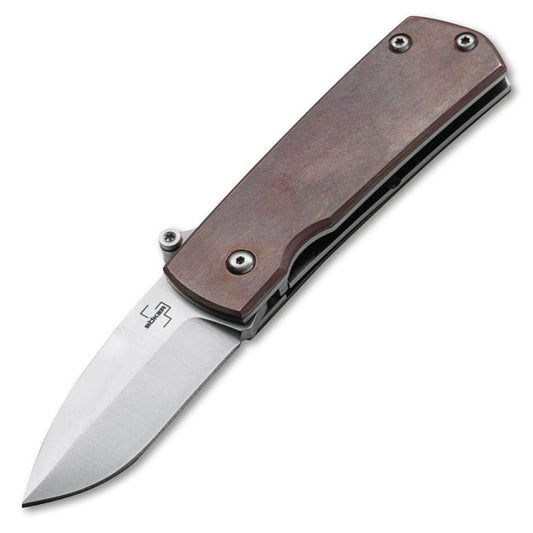 Boker Plus Shamsher, 1.97" Automatic D2 Blade, Copper Handle - 01BO362