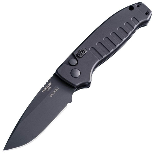 Hogue Ballista I Automatic, 3.5" Black Blade, Matte Black Aluminum Handle - 64130