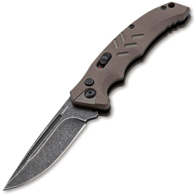 Boker Plus Intention II Automatic, 3.15" D2 Black Blade, Coyote G10 Handle - 01BO483