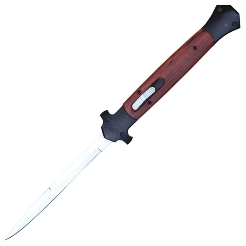 Delta Force Mago OTF Auto, 5.75" Blade, Brown Wood Handle - DFMAGOBW