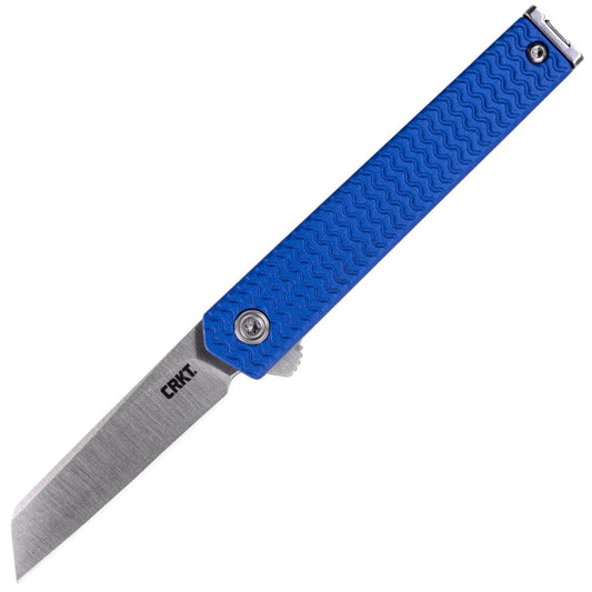 CRKT CEO Microflipper, 2.21" Wharncliffe Blade, Blue Aluminum Handle - 7083