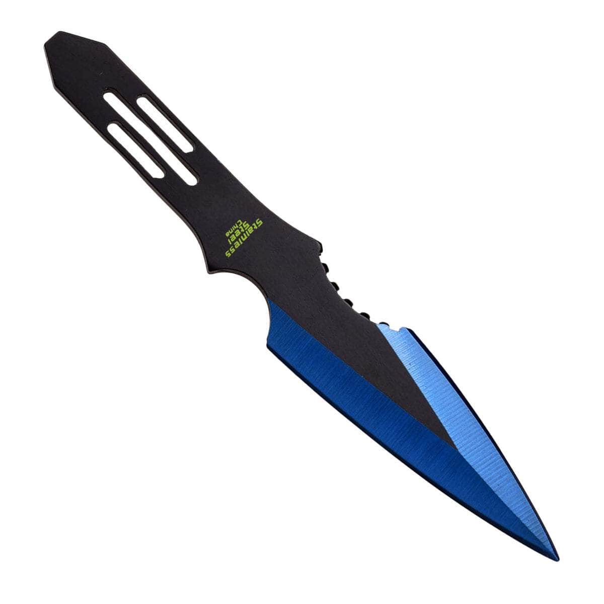 Perfect Point Throwing Knives Set, 3 Blue 5.5" Throwers - PP-595-3BL