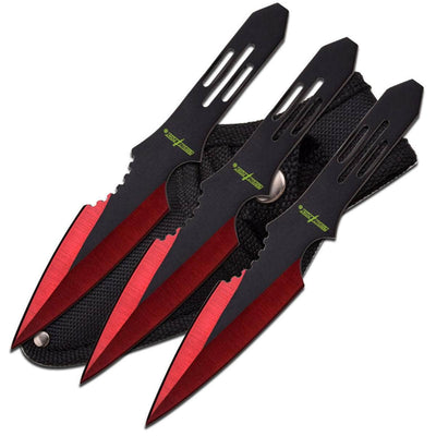 Perfect Point Throwing Knives Set, 3 Red 5.5" Throwers - PP-595-3RD