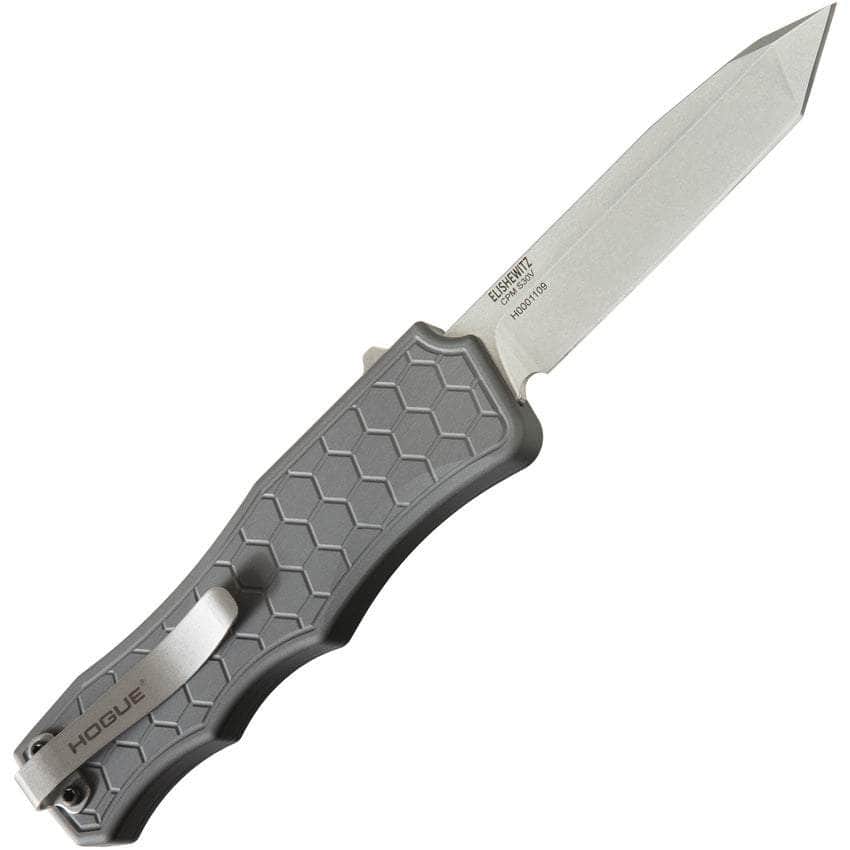 Hogue Exploit OTF Automatic, 3.5" S30V Tanto Blade, Gray Aluminum Handle - 34042