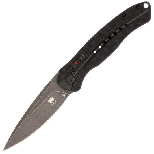 CobraTec Black Diablo Auto, 3.5" D2 Blade, G10 Handle - BLKDIABLOAUTO