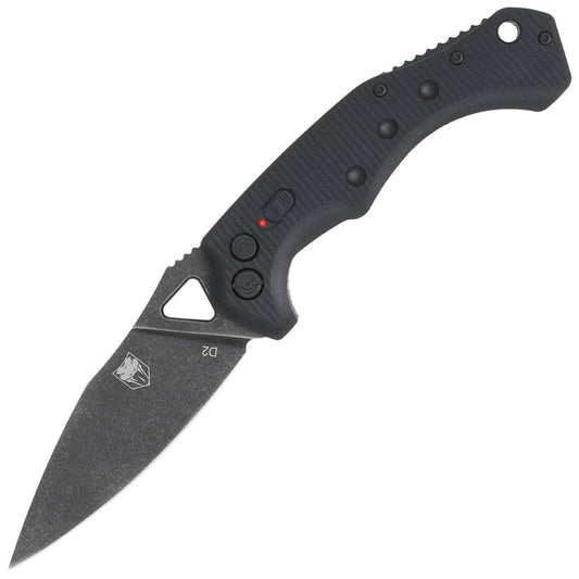 CobraTec Black Ryker, 3.75" Auto D2 Blade, Black G10 Handle - BAFRYK