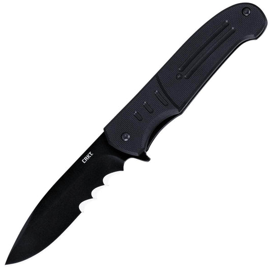 CRKT Ignitor, 3.48" Veff Serrated Blade, Black G10 Handle - 6885