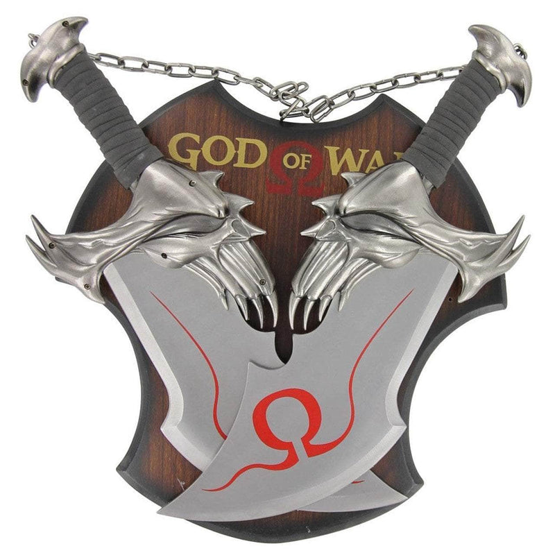 God of War Blades of Chaos, 10" Blades, Wrapped Handles, Wall Display