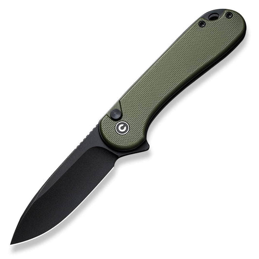 CIVIVI Button Lock Elementum II, 2.96" Black Nitro-V Blade, OD Green G10 Handle - C18062P-3