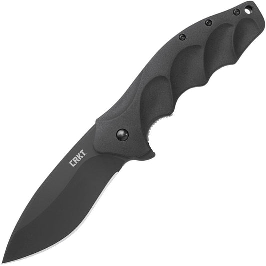 CRKT Foresight, 3.5" Plain Blade, Black Aluminum Handle - K220KKP