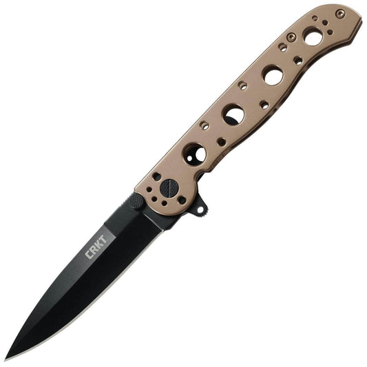 CRKT M16-03BK, 3.55" Assisted Black Blade, Bronze Titanium Nitride Handle