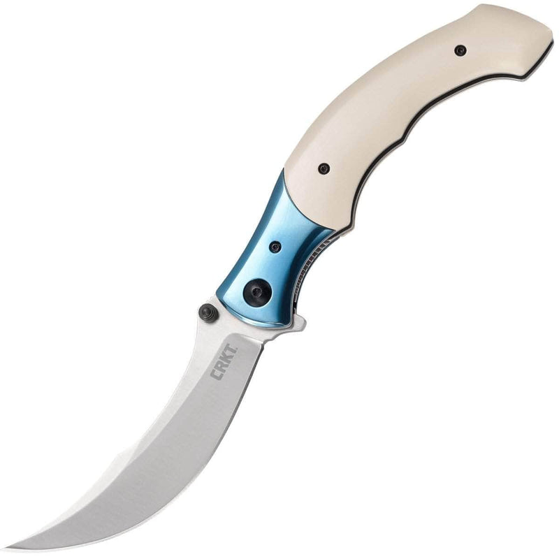 CRKT Ritual, 4.37" 12C27 Sandvik Blade, Ivory Micarta/Steel Handle - 7471