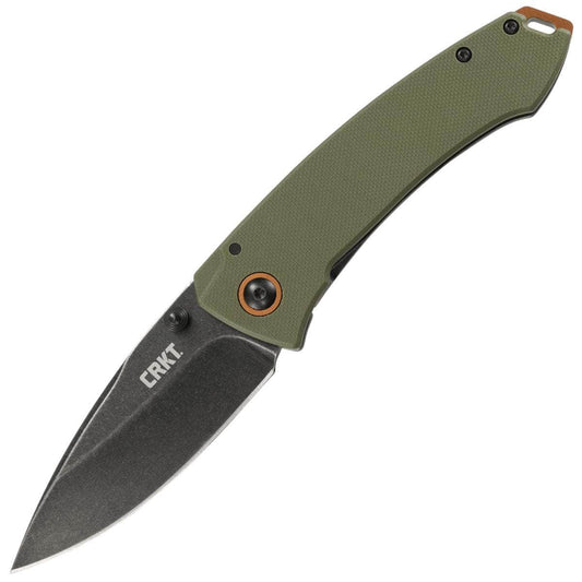 CRKT Tuna, 3.22" Black Blade, Green G10/Steel Handle - 2520