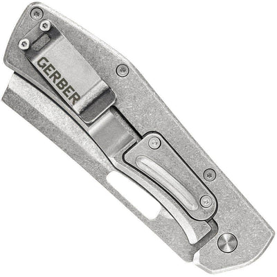 Gerber FlatIron, 3.6" Stonewashed Blade, Grey Aluminum Handle - 30-001494