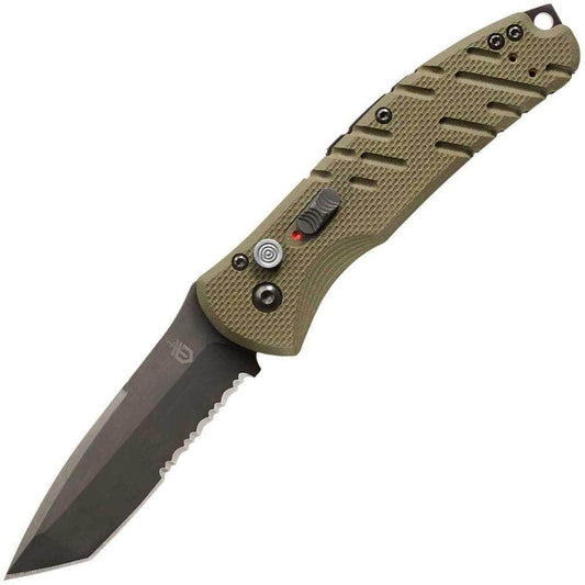 Gerber Propel Auto, 3.5" ComboEdge Black Blade, OD Green G10 Handle - 30-001309