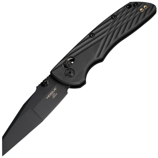 Hogue Deka Folder, 3.25" MagnaCut Wharncliffe Blade, Black Polymer Handle - 24366