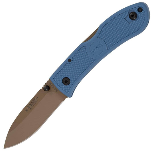 KA-BAR Dozier D2 Folding Hunter, 3" D2 Blade, Blue Zytel Handle - 4062D2