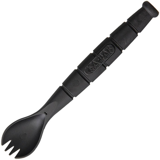 KA-BAR Tactical Spork, 3.5" Serrated Knife, Black Grilamid - 9909