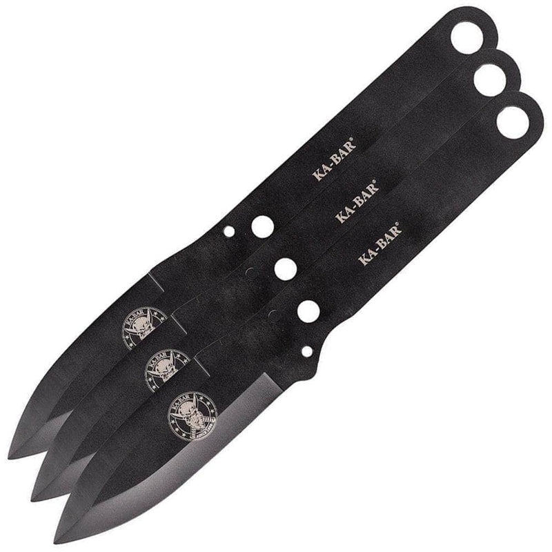 KA-BAR Throwing Knife Set, 3 9.375" Overall Knives, Polyester Pouch - 1121