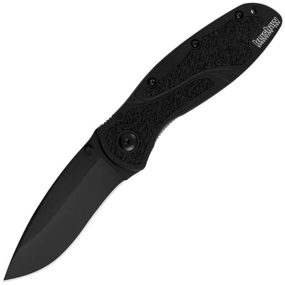Kershaw Blur, 3.4" Black Plain Assisted Blade, Black Handle - 1670BLK