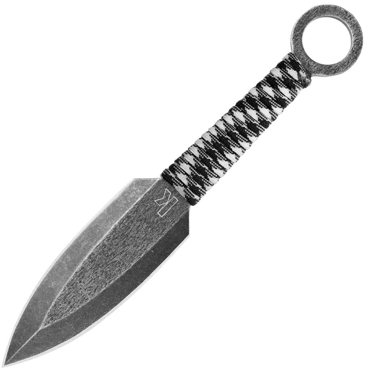 Kershaw Ion 3-Knife Set, 4.5" Blades, Black/White Paracord Handle - 1747BW
