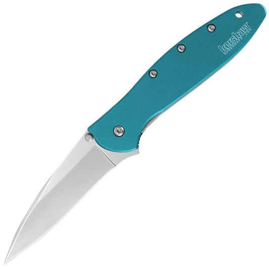 Kershaw Leek, 3" Assisted Plain Blade, Teal Stainless Steel Handle - 1660TEAL