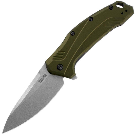 Kershaw Link, 3.25" CPM 20CV Blade, Olive Aluminum Handle - 1776OLSW