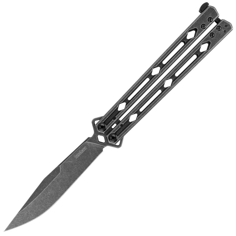 Kershaw Lucha BlackWash, 4.6" 14C28N Blade, Stainless Steel Handle - 5150BW