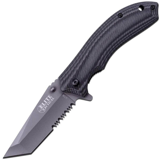 Master Cutlery Elite Tactical Folder, 3.25" Combo Tanto Blade, G10 Handle - ET-A1023-SO