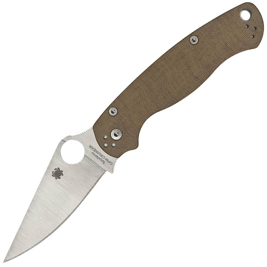 Spyderco Paramilitary 2, 3.47" Cru-Wear Blade, Canvas Micarta Handle - C81MPCW2