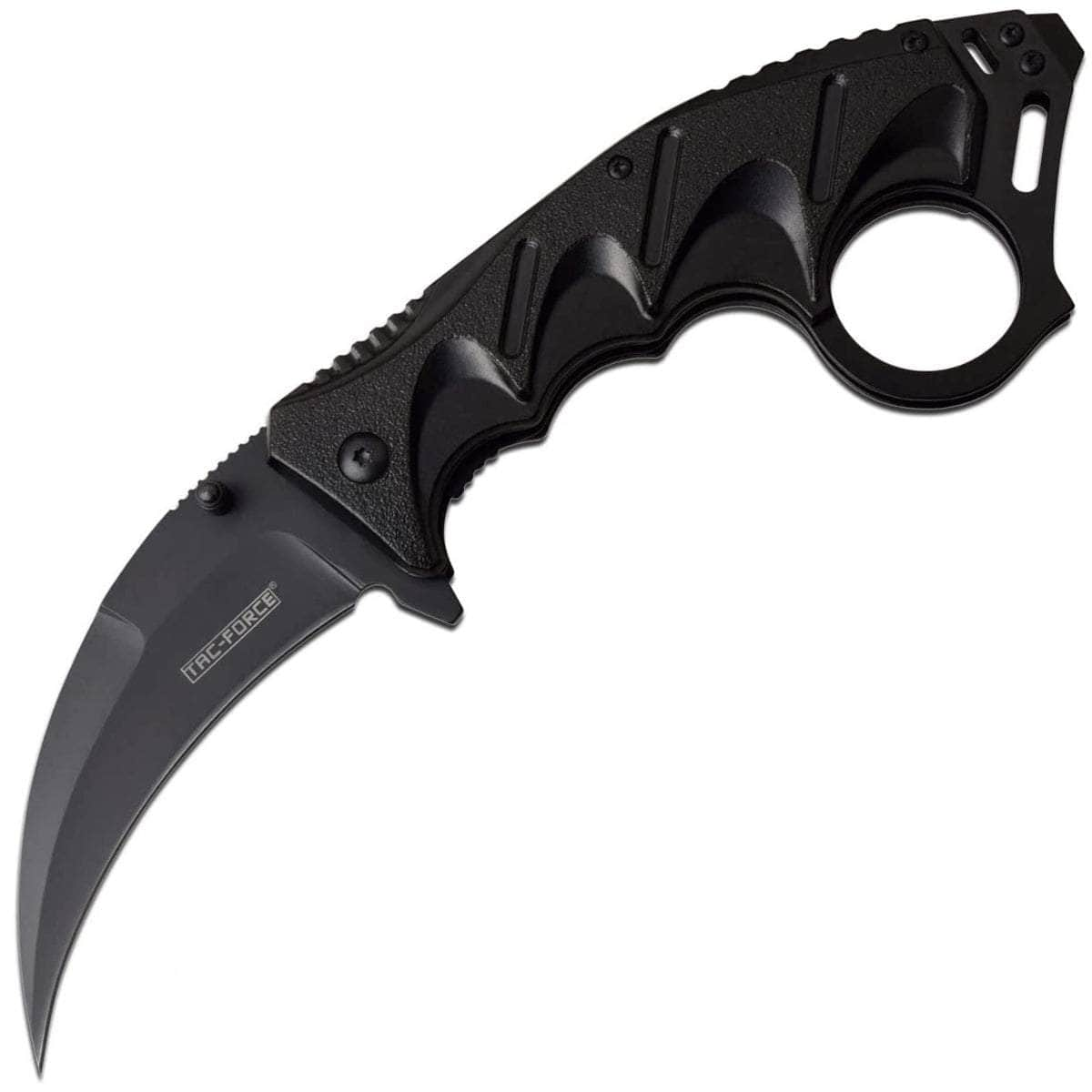 TAC-FORCE Tactical Karambit Assisted Open Knife Black 3CR13 Steel, w ...