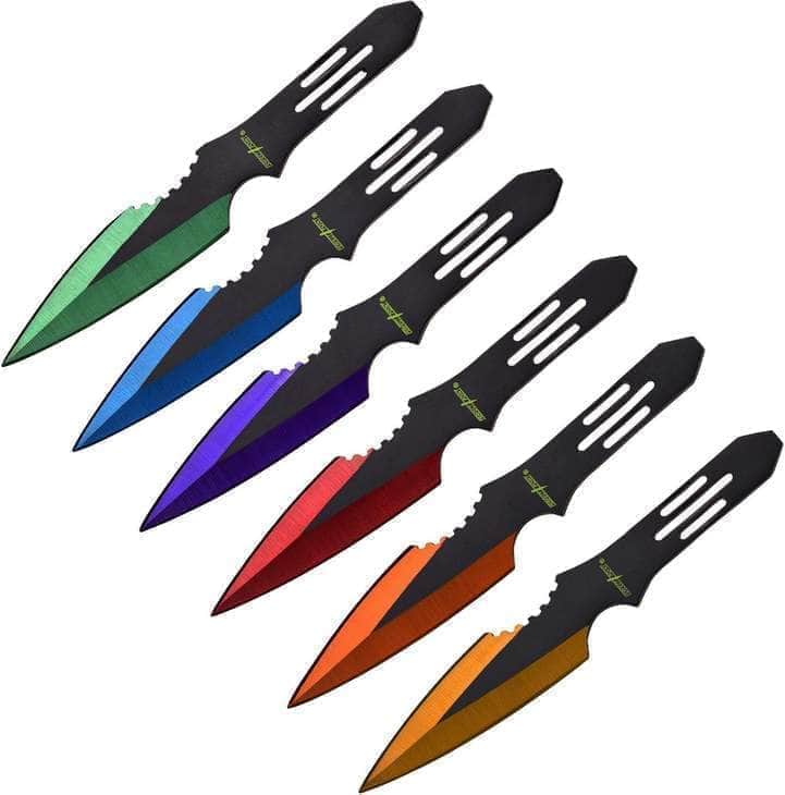 Master Cutlery Perfect Point 6 Piece Multi-Color Throwing Knives